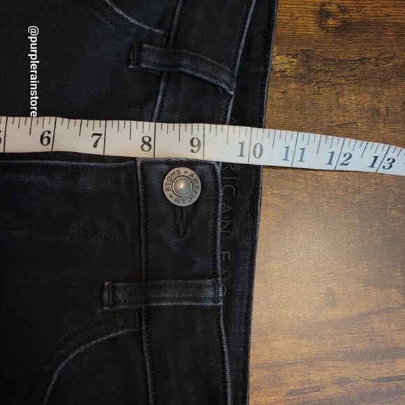 American Eagle Jeans 2 S Dream Jegging Tummy Control Black Wash Stretch Denim - Picture 10 of 13